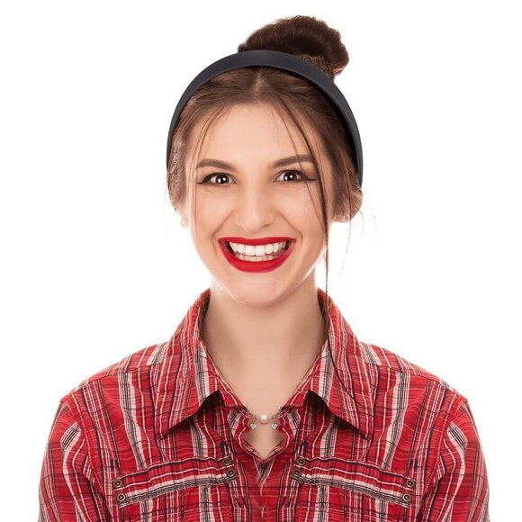 Satin Headbands Women Black Plastic Hair Accessories Non-slip DIY Fashion main image 4